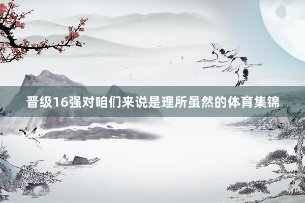 晋级16强对咱们来说是理所虽然的体育集锦
