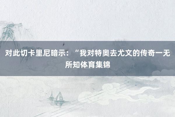 对此切卡里尼暗示：“我对特奥去尤文的传奇一无所知体育集锦