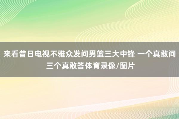 来看昔日电视不雅众发问男篮三大中锋 一个真敢问 三个真敢答体育录像/图片