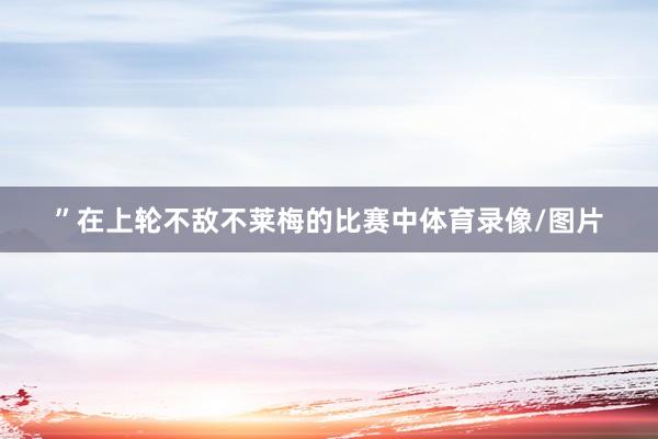 ”在上轮不敌不莱梅的比赛中体育录像/图片